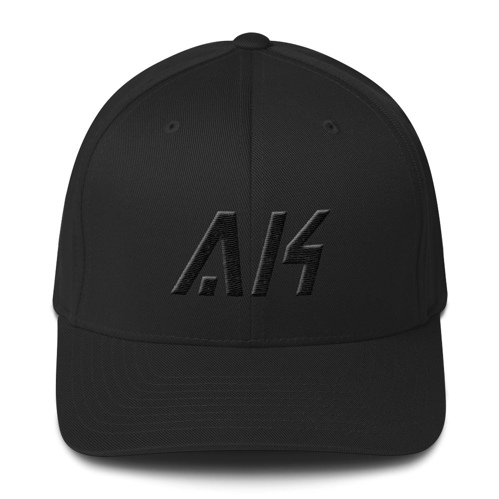Alaska - Structured Twill Cap - Black Embroidery - AK - Many Hat Color Options Available
