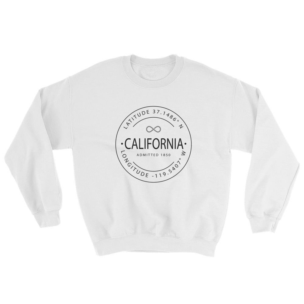 California - Crewneck Sweatshirt - Latitude & Longitude