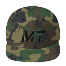 Montana - Flat Brim Hat - Black Embroidery - MT - Many Hat Color Options Available