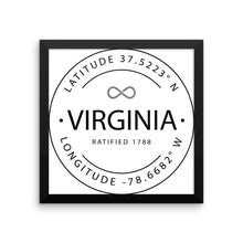 Virginia - Framed Print - Latitude & Longitude