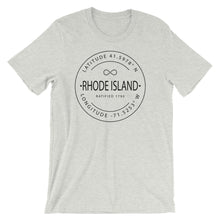 Rhode Island - Short-Sleeve Unisex T-Shirt - Latitude & Longitude
