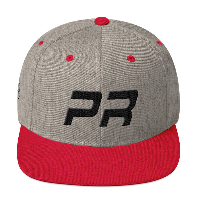 Puerto Rico - Flat Brim Hat - Black Embroidery - PR - Many Hat Color Options Available