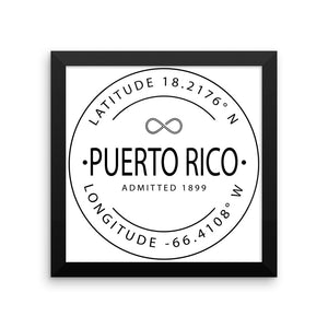 Puerto Rico - Framed Print - Latitude & Longitude