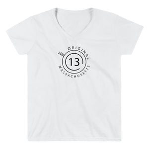 Massachusetts - Women's Casual V-Neck Shirt - Original 13