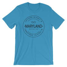 Maryland - Short-Sleeve Unisex T-Shirt - Latitude & Longitude