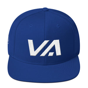 Virginia - Flat Brim Hat - White Embroidery - VA - Many Hat Color Options Available