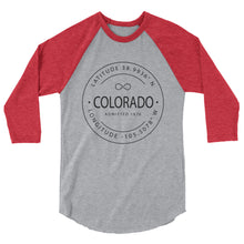Colorado - 3/4 Sleeve Raglan Shirt - Latitude & Longitude