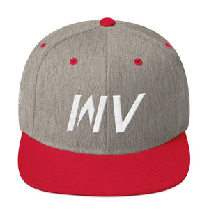 West Virginia - Flat Brim Hat - White Embroidery - WV - Many Hat Color Options Available