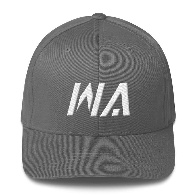 Washington - Structured Twill Cap - White Embroidery - WA - Many Hat Color Options Available