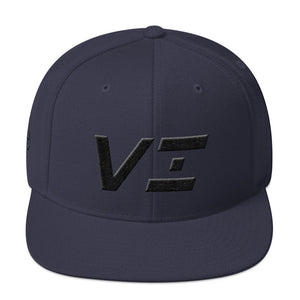 Virgin Islands - Flat Brim Hat - Black Embroidery - VI - Many Hat Color Options Available