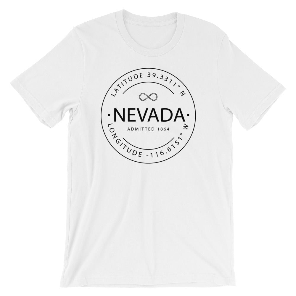 Nevada - Short-Sleeve Unisex T-Shirt - Latitude & Longitude