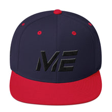 Maine - Flat Brim Hat - Black Embroidery - ME - Many Hat Color Options Available