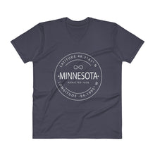 Minnesota - V-Neck T-Shirt - Latitude & Longitude