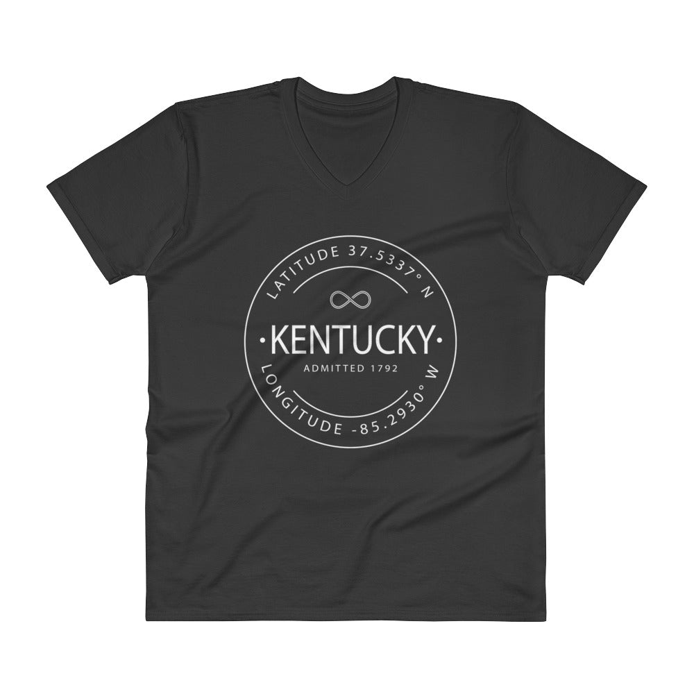 Kentucky - V-Neck T-Shirt - Latitude & Longitude