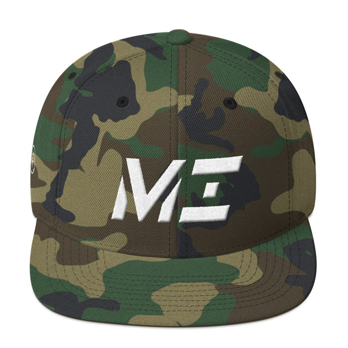 Michigan - Flat Brim Hat - White Embroidery - MI - Many Hat Color Options Available