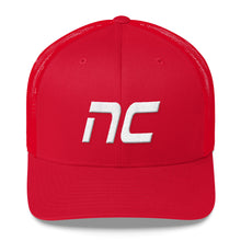 North Carolina - Mesh Back Trucker Cap - White Embroidery - NC - Many Hat Color Options Available