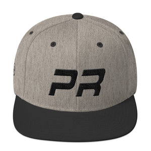 Puerto Rico - Flat Brim Hat - Black Embroidery - PR - Many Hat Color Options Available
