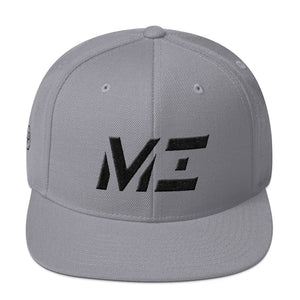 Michigan - Flat Brim Hat - Black Embroidery - MI - Many Hat Color Options Available