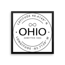 Ohio - Framed Print - Latitude & Longitude
