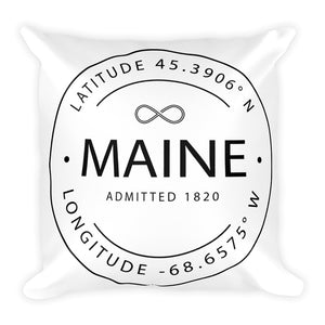 Maine - Throw Pillow - Latitude & Longitude