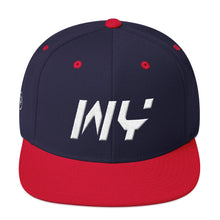 Wyoming - Flat Brim Hat - White Embroidery - WY - Many Hat Color Options Available