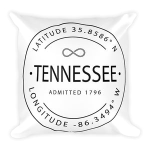 Tennessee - Throw Pillow - Latitude & Longitude