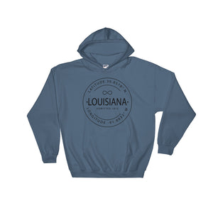 Louisiana - Hooded Sweatshirt - Latitude & Longitude