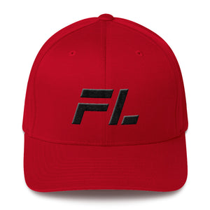 Florida - Structured Twill Cap - Black Embroidery - FL - Many Hat Color Options Available