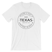 Texas - Short-Sleeve Unisex T-Shirt - Latitude & Longitude