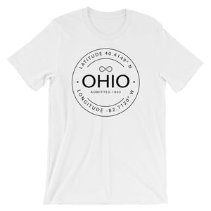Ohio - Short-Sleeve Unisex T-Shirt - Latitude & Longitude