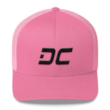 Washington DC - Mesh Back Trucker Cap - Black Embroidery - DC - Many Hat Color Options Available