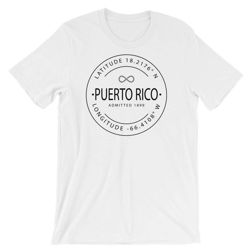 Puerto Rico - Short-Sleeve Unisex T-Shirt - Latitude & Longitude