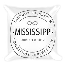 Mississippi - Throw Pillow - Latitude & Longitude