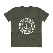 USA Designs - V-Neck T-Shirt - Anchor