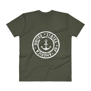USA Designs - V-Neck T-Shirt - Anchor