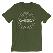 Connecticut - Short-Sleeve Unisex T-Shirt - Latitude & Longitude