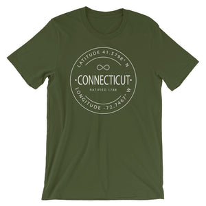 Connecticut - Short-Sleeve Unisex T-Shirt - Latitude & Longitude