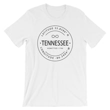 Tennessee - Short-Sleeve Unisex T-Shirt - Latitude & Longitude