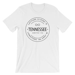 Tennessee - Short-Sleeve Unisex T-Shirt - Latitude & Longitude