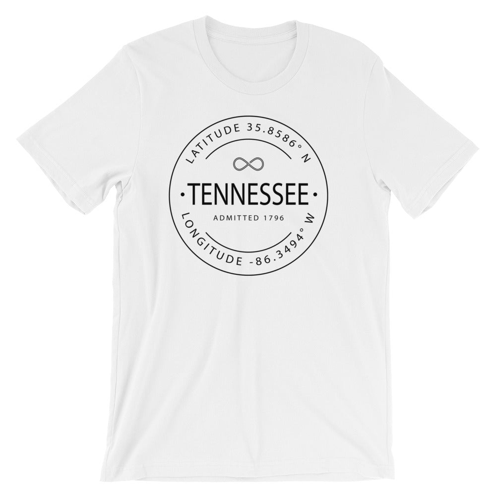 Tennessee - Short-Sleeve Unisex T-Shirt - Latitude & Longitude