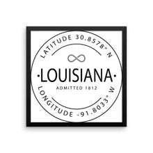 Louisiana - Framed Print - Latitude & Longitude