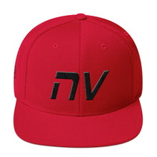Nevada - Flat Brim Hat - Black Embroidery - NV - Many Hat Color Options Available