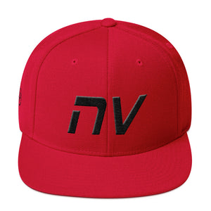 Nevada - Flat Brim Hat - Black Embroidery - NV - Many Hat Color Options Available