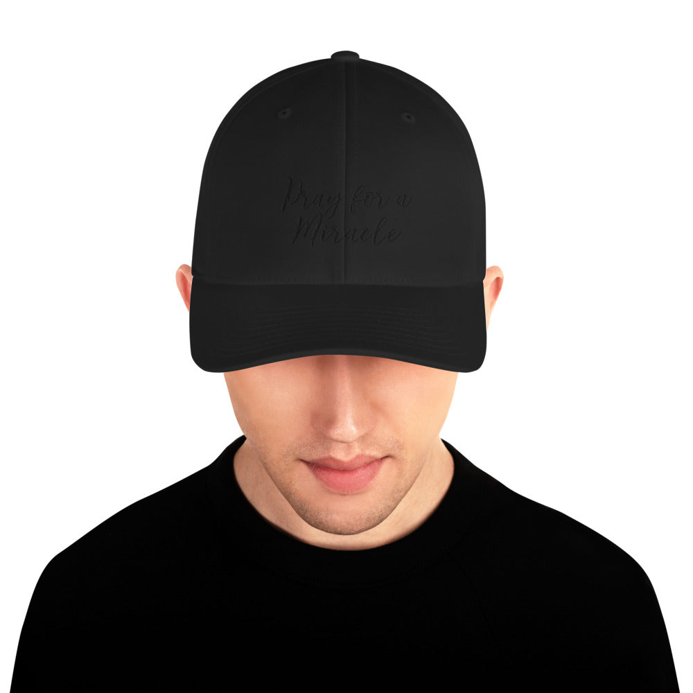Margo's Collection - Pray for a Miracle - Structured Twill Cap - 2 Sizes - Embroidered Front and Back (#WUM)