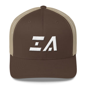 Iowa - Mesh Back Trucker Cap - White Embroidery - IA - Many Hat Color Options Available