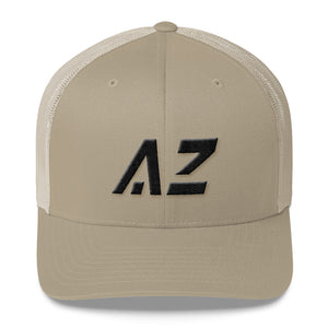 Arizona - Mesh Back Trucker Cap - Black Embroidery - AZ - Many Hat Color Options Available