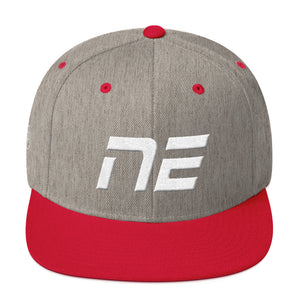 Nebraska - Flat Brim Hat - White Embroidery - NE - Many Hat Color Options Available