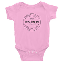 Wisconsin - Infant Bodysuit - Latitude & Longitude