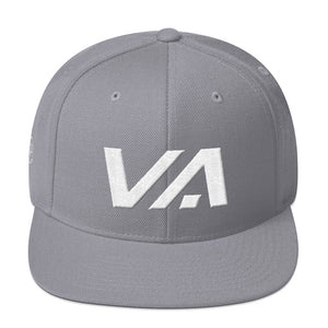 Virginia - Flat Brim Hat - White Embroidery - VA - Many Hat Color Options Available