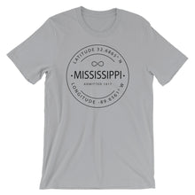 Mississippi - Short-Sleeve Unisex T-Shirt - Latitude & Longitude